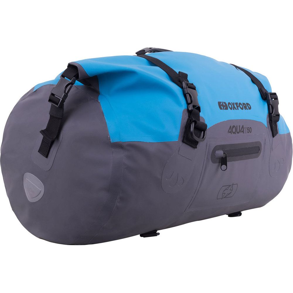 Oxford Aqua T50 Roll Bag Blue / Grey - 50 Litres  - FREE UK Shipping, FREE 365 Day Returns | Moto Central