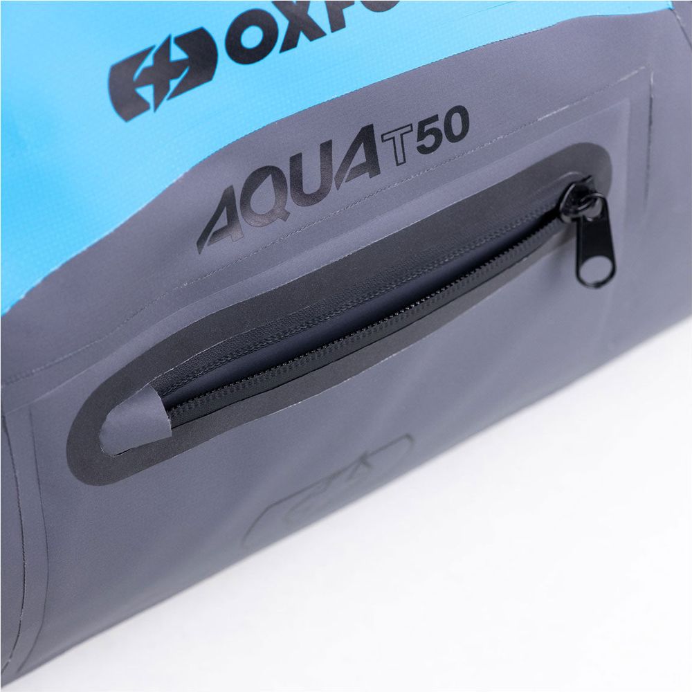 Oxford Aqua T50 Roll Bag Blue / Grey - 50 Litres  - FREE UK Shipping, FREE 365 Day Returns | Moto Central