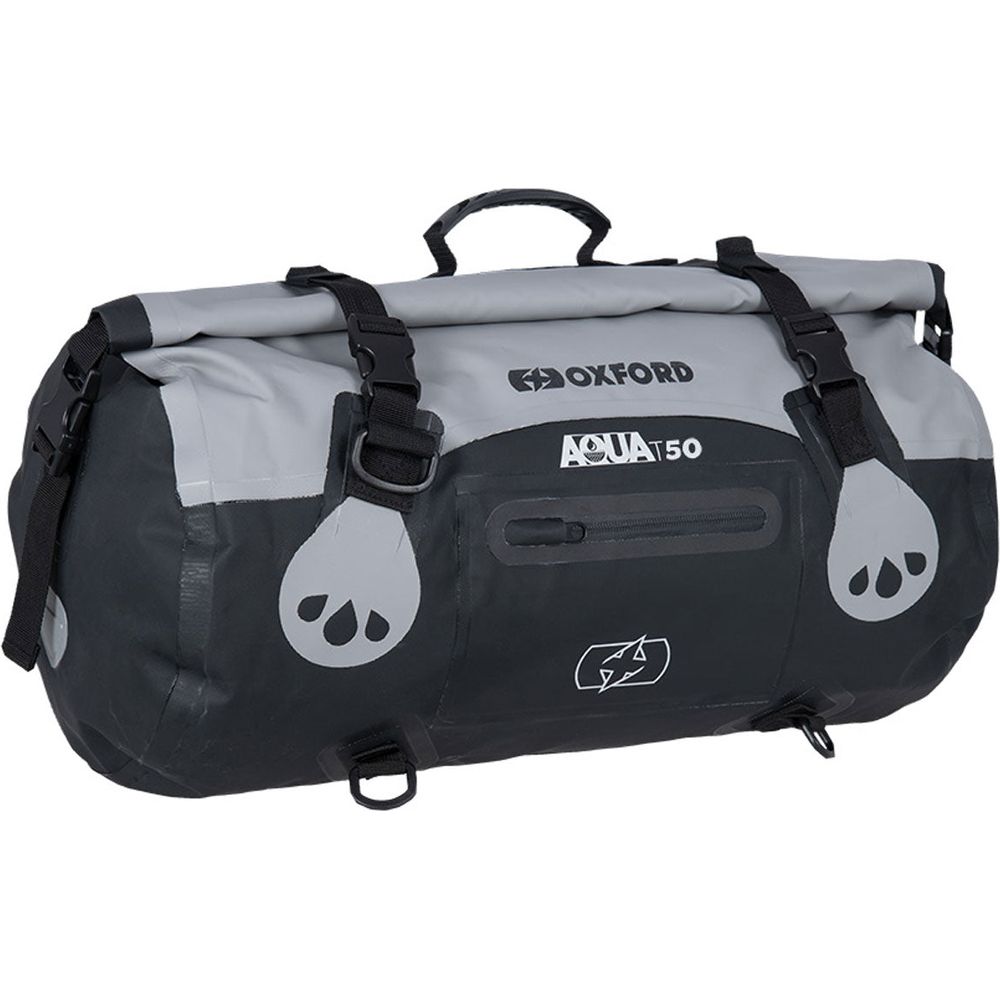 Oxford Aqua T50 Roll Bag Grey / Black - 50 Litres  - FREE UK Shipping, FREE 365 Day Returns | Moto Central