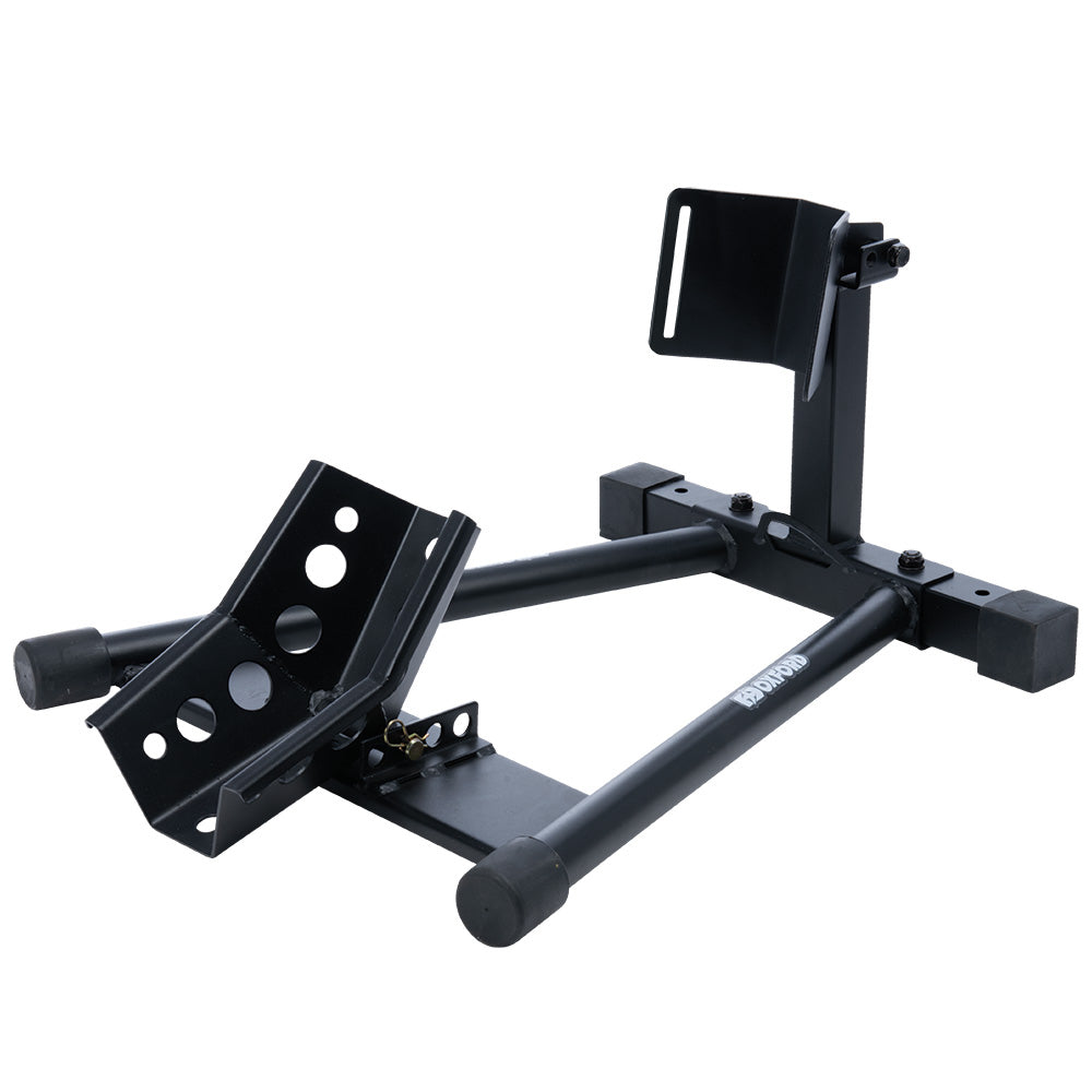 Oxford Bike Dock Front Wheel Stand Black - FREE UK Shipping, FREE 365 Day Returns | Moto Central