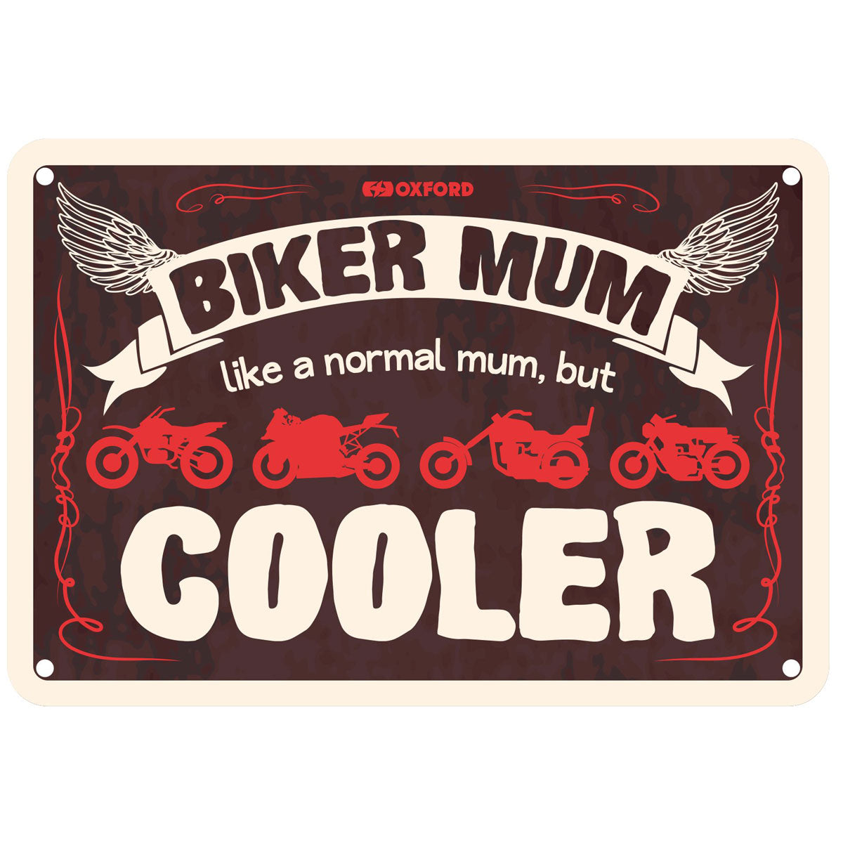 Oxford Biker Mum Garage Metal Sign - 30cm x 20cm x 0.25mm - FREE UK Shipping, FREE 365 Day Returns | Moto Central