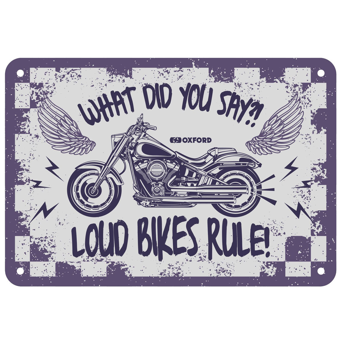 Oxford Loud Bikes Rule Garage Metal Sign - 30cm x 20cm x 0.25mm - FREE UK Shipping, FREE 365 Day Returns | Moto Central