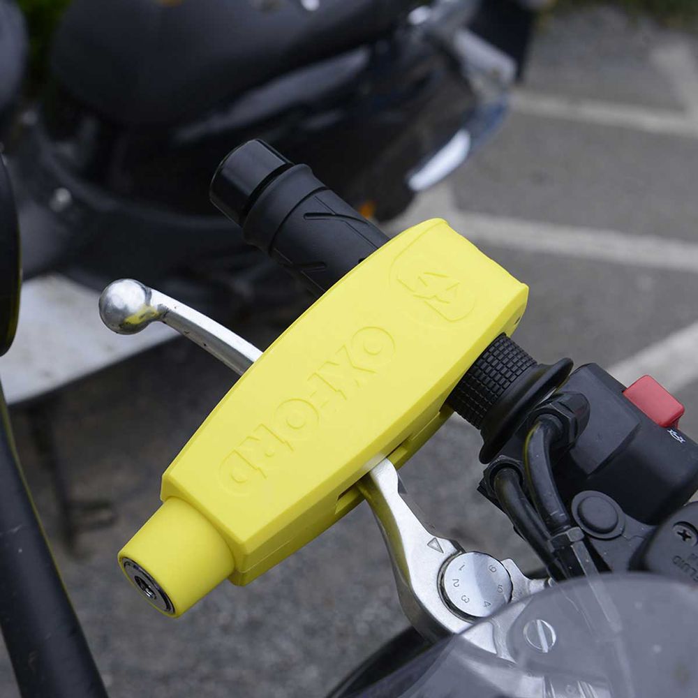 Oxford Lever Lock Yellow - FREE UK Shipping, FREE 365 Day Returns | Moto Central