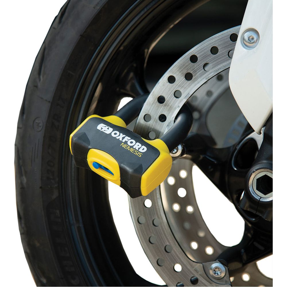 Oxford Nemesis Disc Lock Yellow / Black - 16mm - FREE UK Shipping, FREE 365 Day Returns | Moto Central