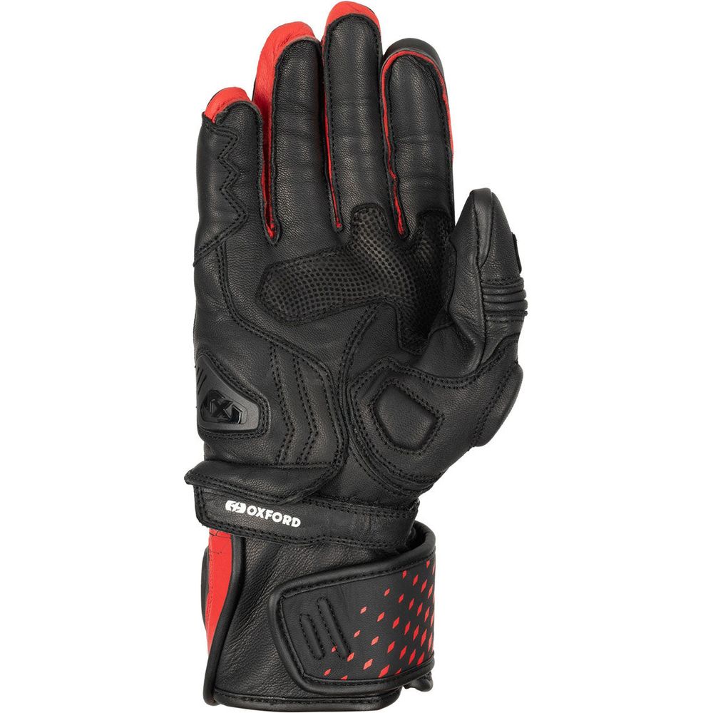 Oxford Nexus Leather Gloves Black / White / Red - FREE UK Shipping, FREE 365 Day Returns | Moto Central