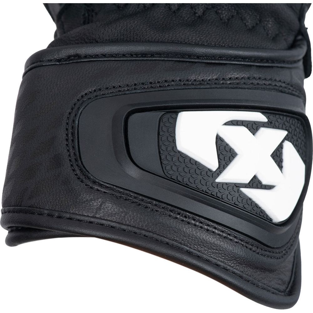 Oxford Nexus Leather Gloves Black / White - FREE UK Shipping, FREE 365 Day Returns | Moto Central