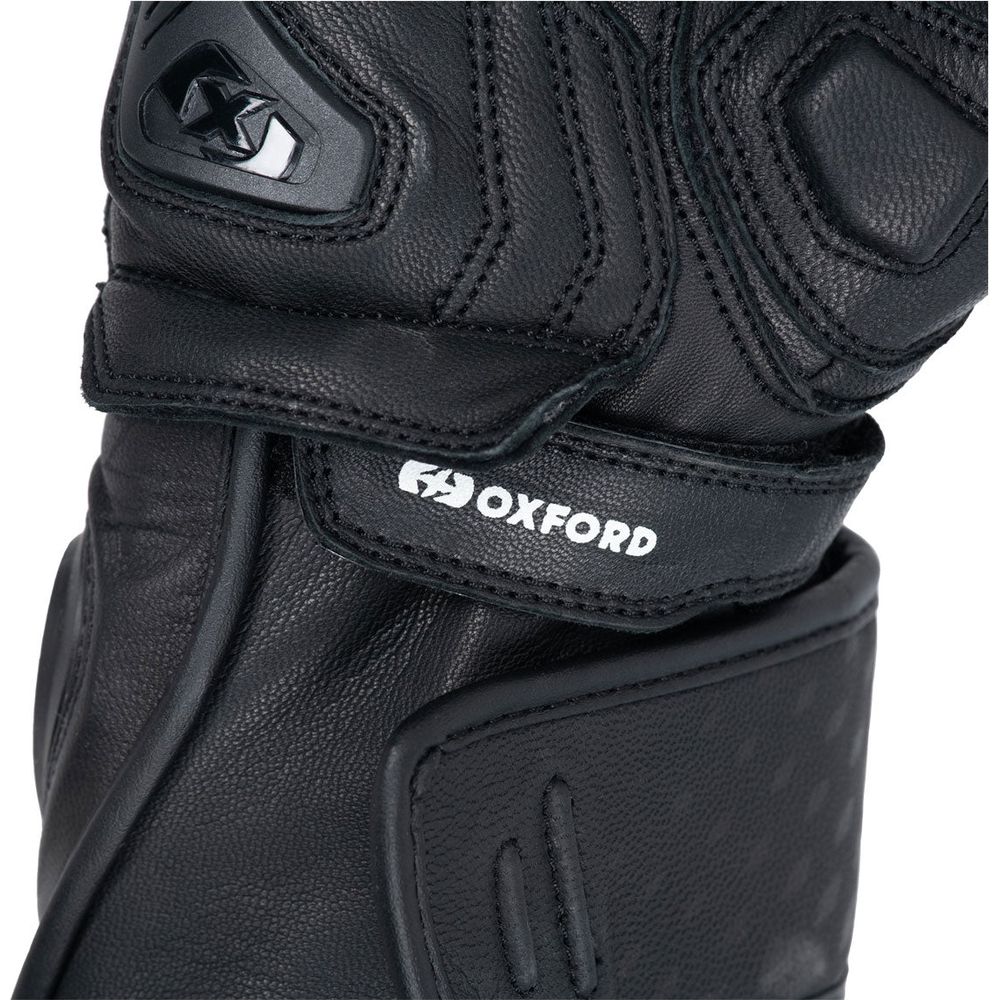 Oxford Nexus Leather Gloves Black / White - FREE UK Shipping, FREE 365 Day Returns | Moto Central