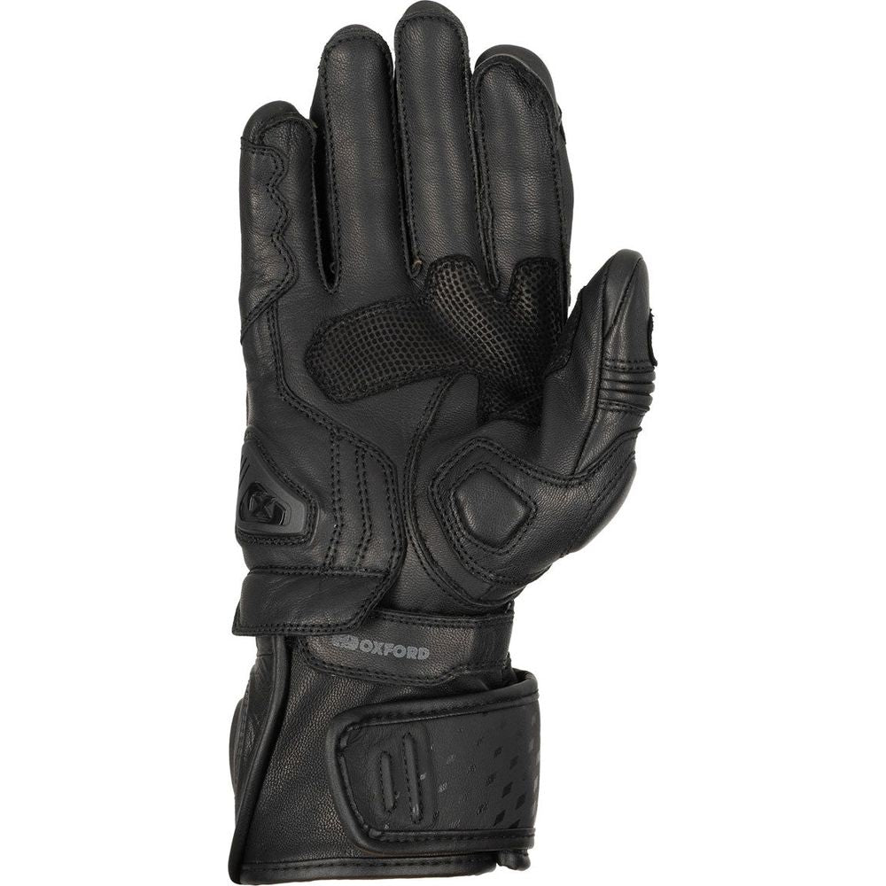 Oxford Nexus Leather Gloves Stealth Black - FREE UK Shipping, FREE 365 Day Returns | Moto Central