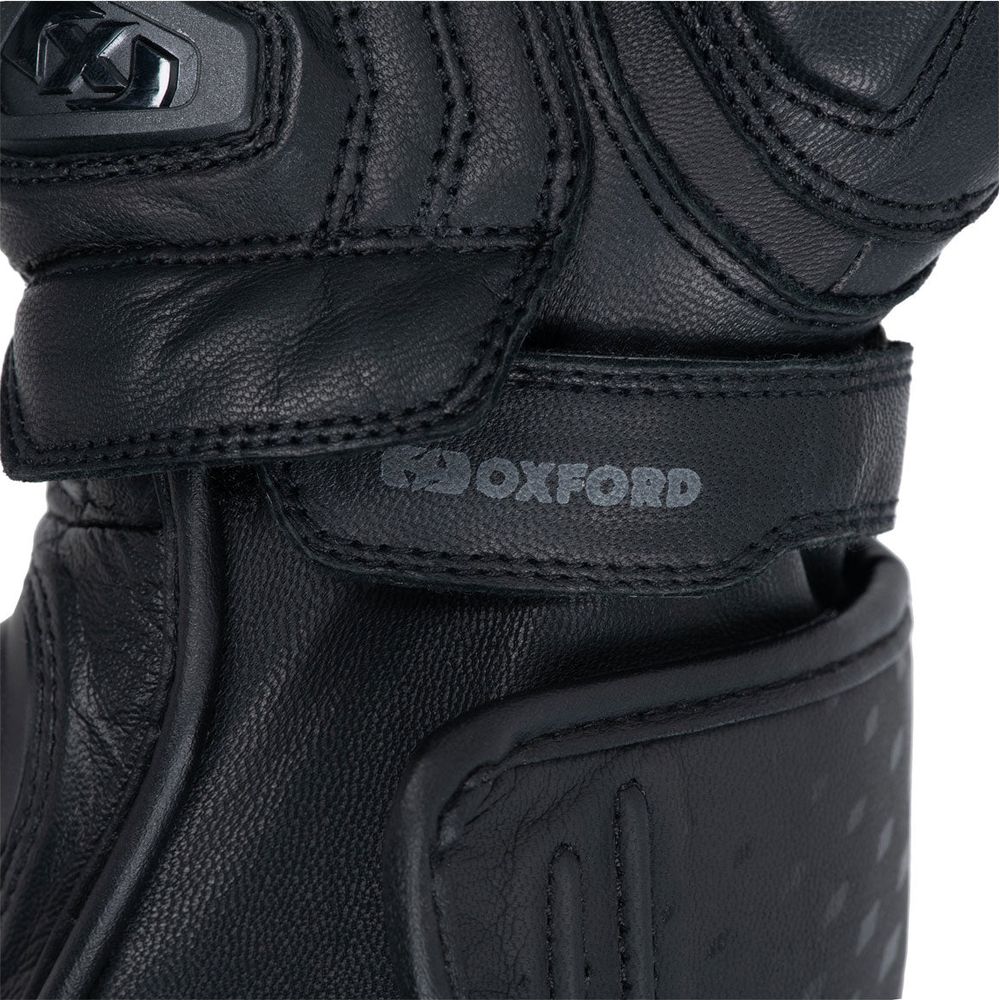 Oxford Nexus Leather Gloves Stealth Black - FREE UK Shipping, FREE 365 Day Returns | Moto Central