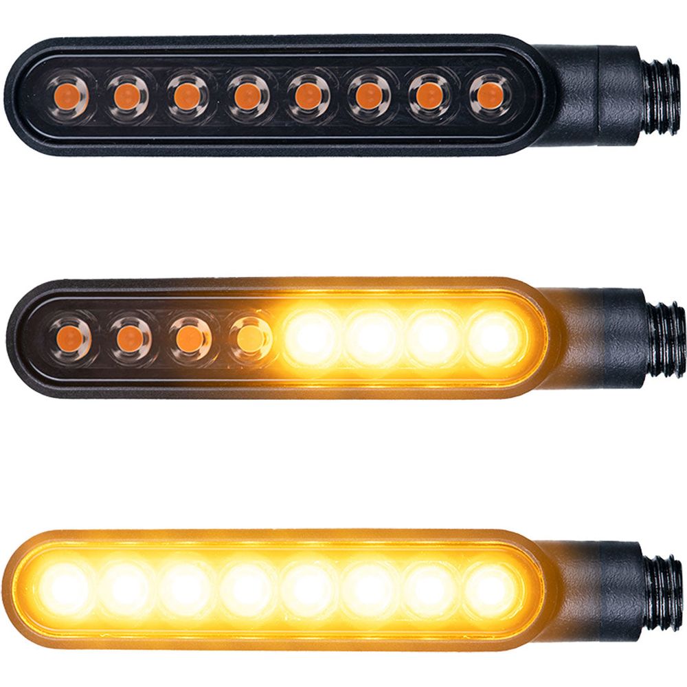 Oxford Nightfighter Front / Rear Sequential Indicators Black With 2 Resistors - FREE UK Shipping, FREE 365 Day Returns | Moto Central