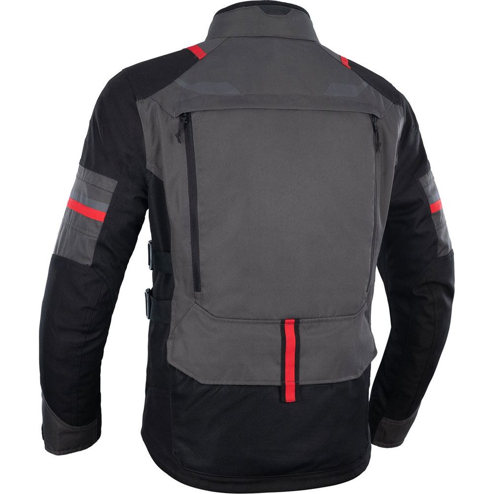 Oxford Rockland Textile Jacket Charcoal / Black / Red - FREE UK Shipping, FREE 365 Day Returns | Moto Central