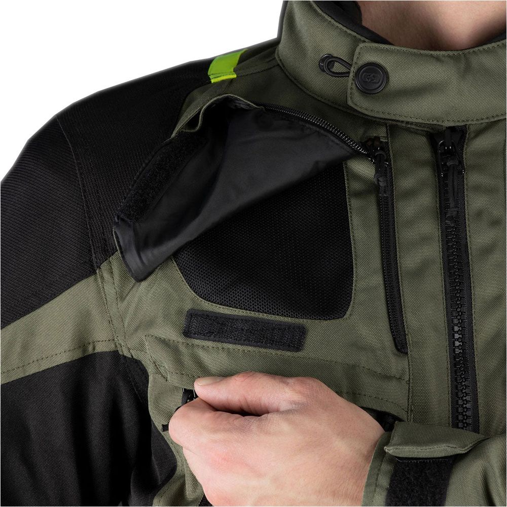 Oxford Rockland Textile Jacket Khaki / Black / Fluo Yellow