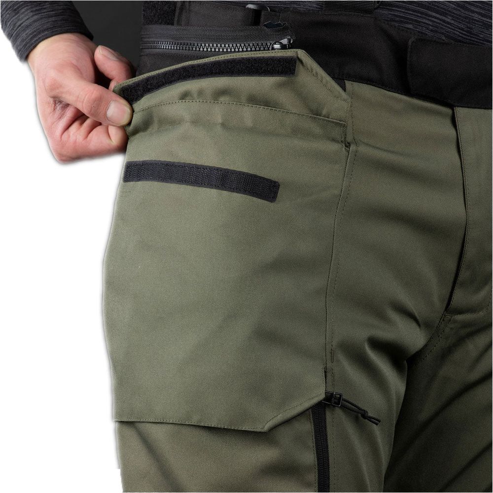 Oxford Rockland Textile Trouser Khaki / Black / Fluo Yellow  - FREE UK Shipping, FREE 365 Day Returns | Moto Central