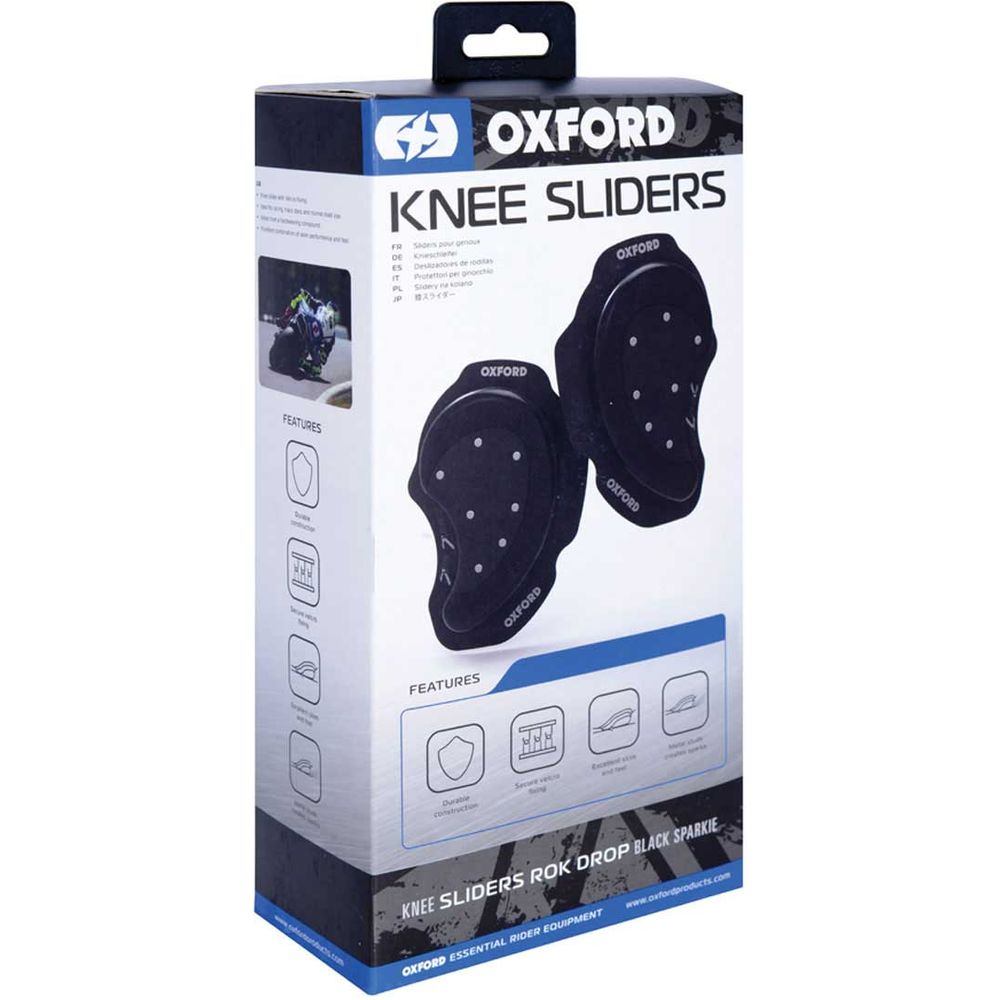 Oxford Rok Drop Sparkie Knee Sliders Black - FREE UK Shipping, FREE 365 Day Returns | Moto Central