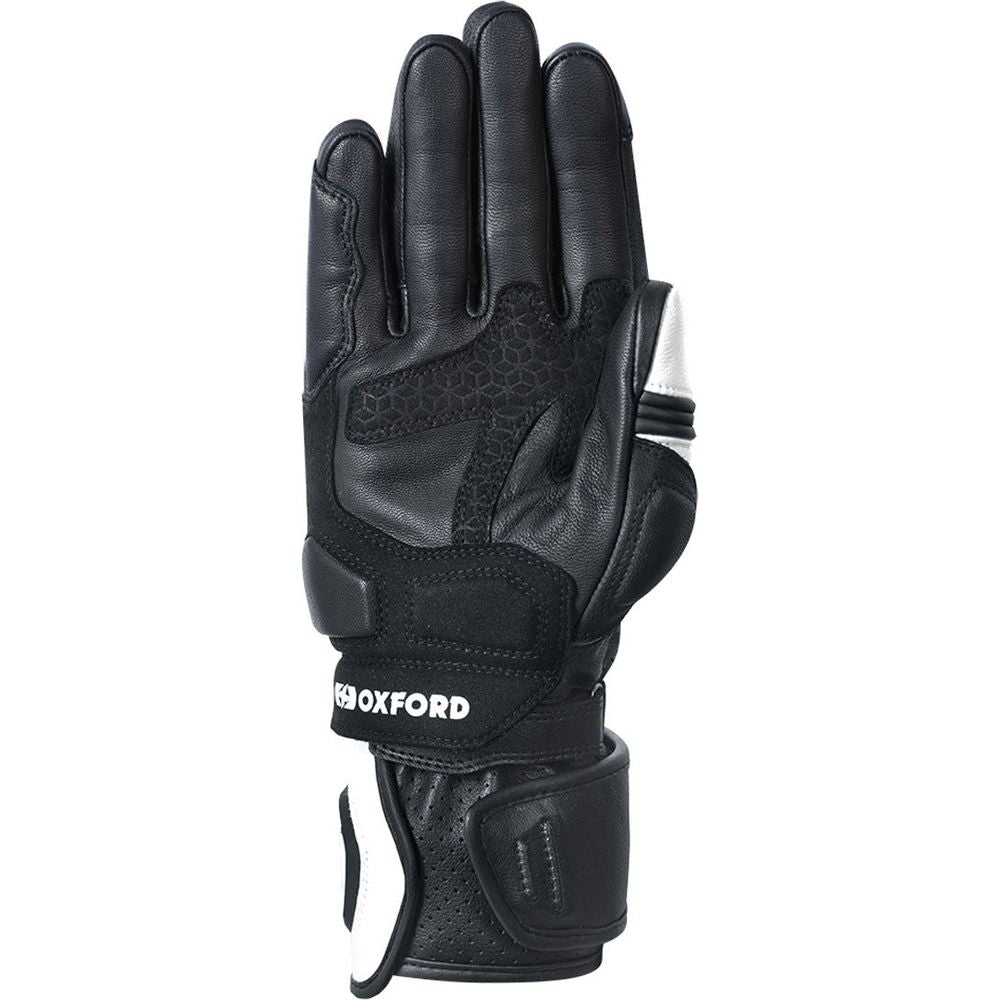 Oxford RP-2R Leather Gloves Black / White - FREE UK Shipping, FREE 365 Day Returns | Moto Central