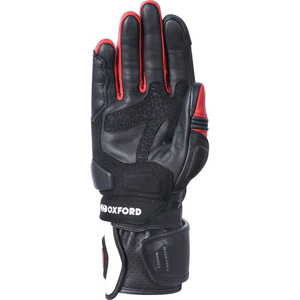 Oxford RP-2R Leather Gloves White / Black / Red - FREE UK Shipping, FREE 365 Day Returns | Moto Central