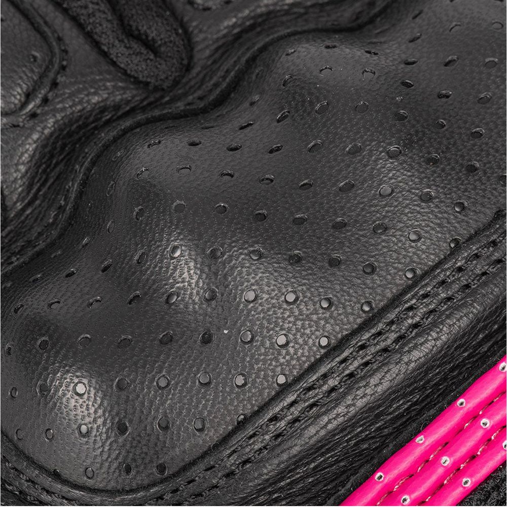 Oxford RP-6S Ladies Leather Gloves Black / White / Pink - FREE UK Shipping, FREE 365 Day Returns | Moto Central