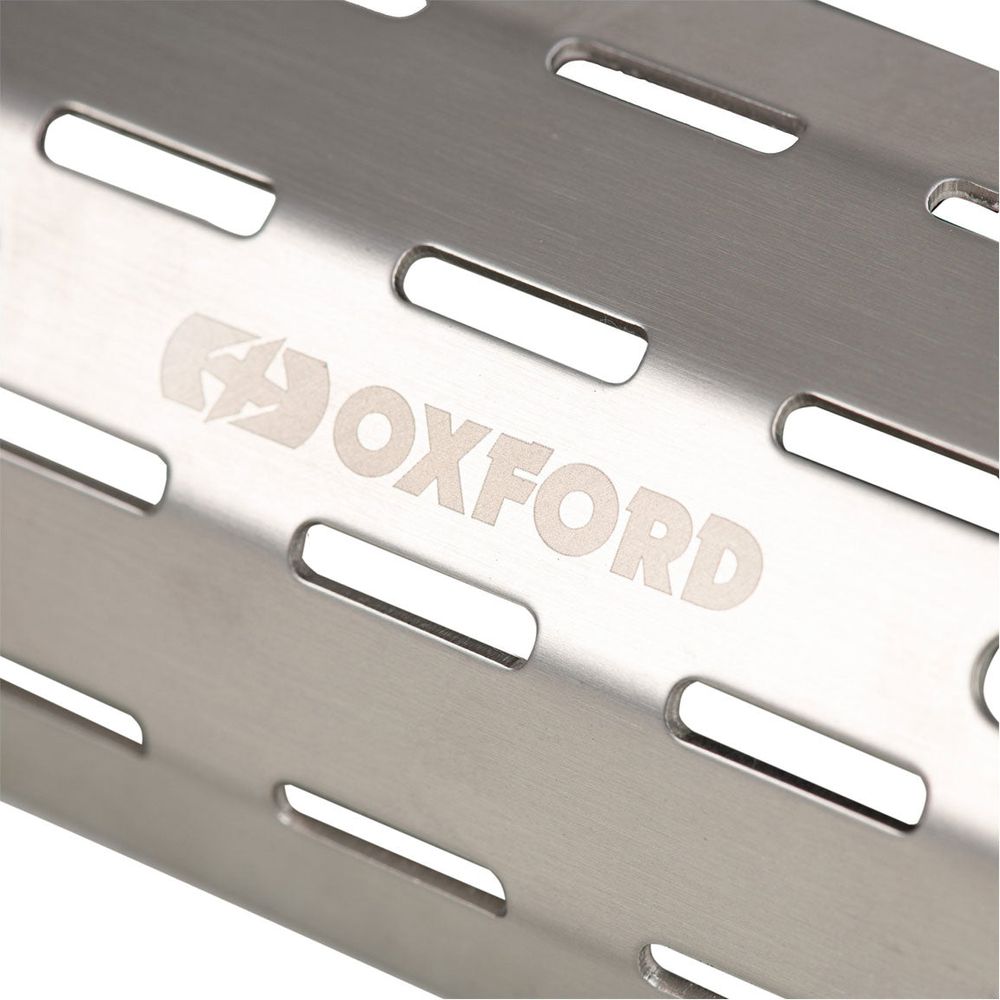 Oxford Scrambler Exhaust Heat Shield Silver - FREE UK Shipping, FREE 365 Day Returns | Moto Central