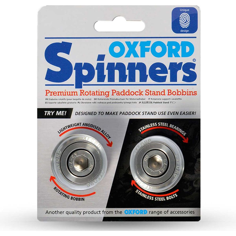 Oxford M10 Premium Spinners Silver - 1.25 Thread - FREE UK Shipping, FREE 365 Day Returns | Moto Central