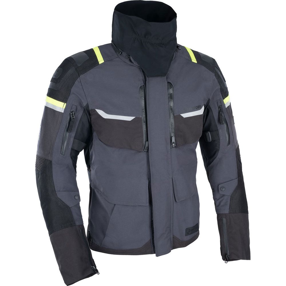 Oxford Stormland Dry2Dry Textile Jacket Grey / Black / Fluo Yellow - FREE UK Shipping, FREE 365 Day Returns | Moto Central