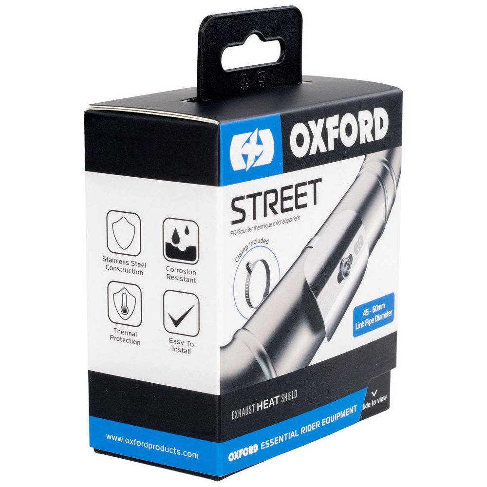 Oxford Street Exhaust Heat Shield Silver - FREE UK Shipping, FREE 365 Day Returns | Moto Central