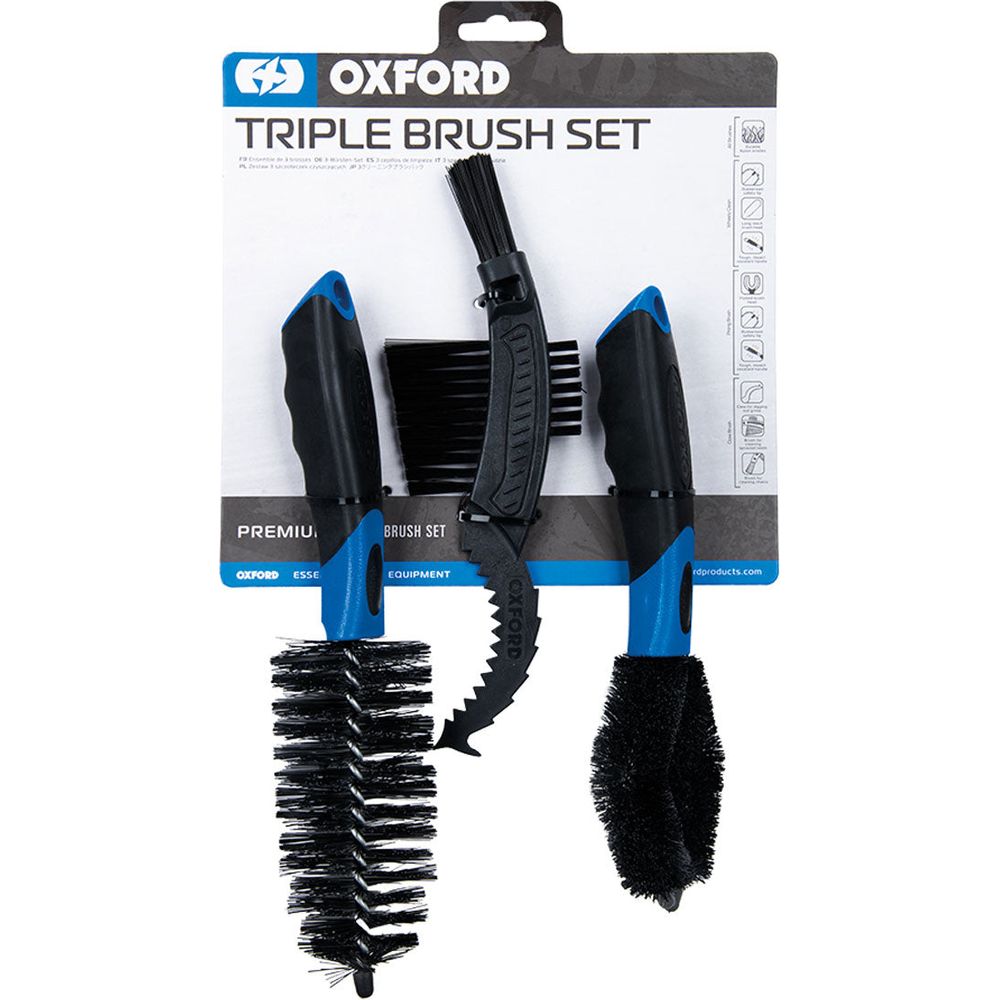 Oxford Triple Cleaning Brush Set Black