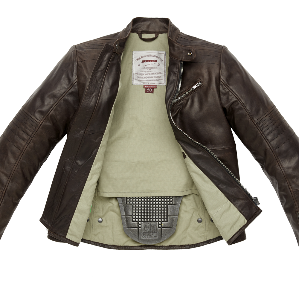 Spidi Garage CE Leather Jacket Brown