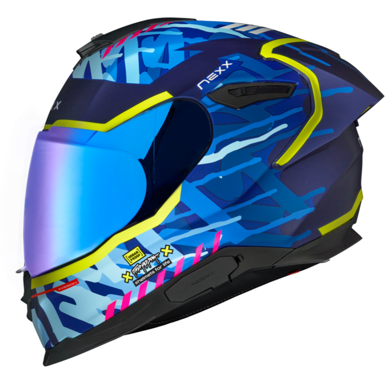 Nexx Y.100R Urbangram Full Face Helmet Matt Indigo Blue