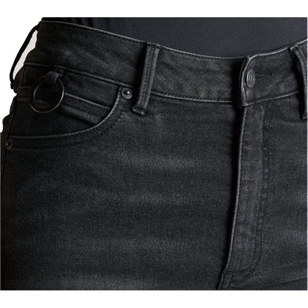 Pando Moto Kusari Cor 01 Ladies Skinny Fit Denim Jeans Black