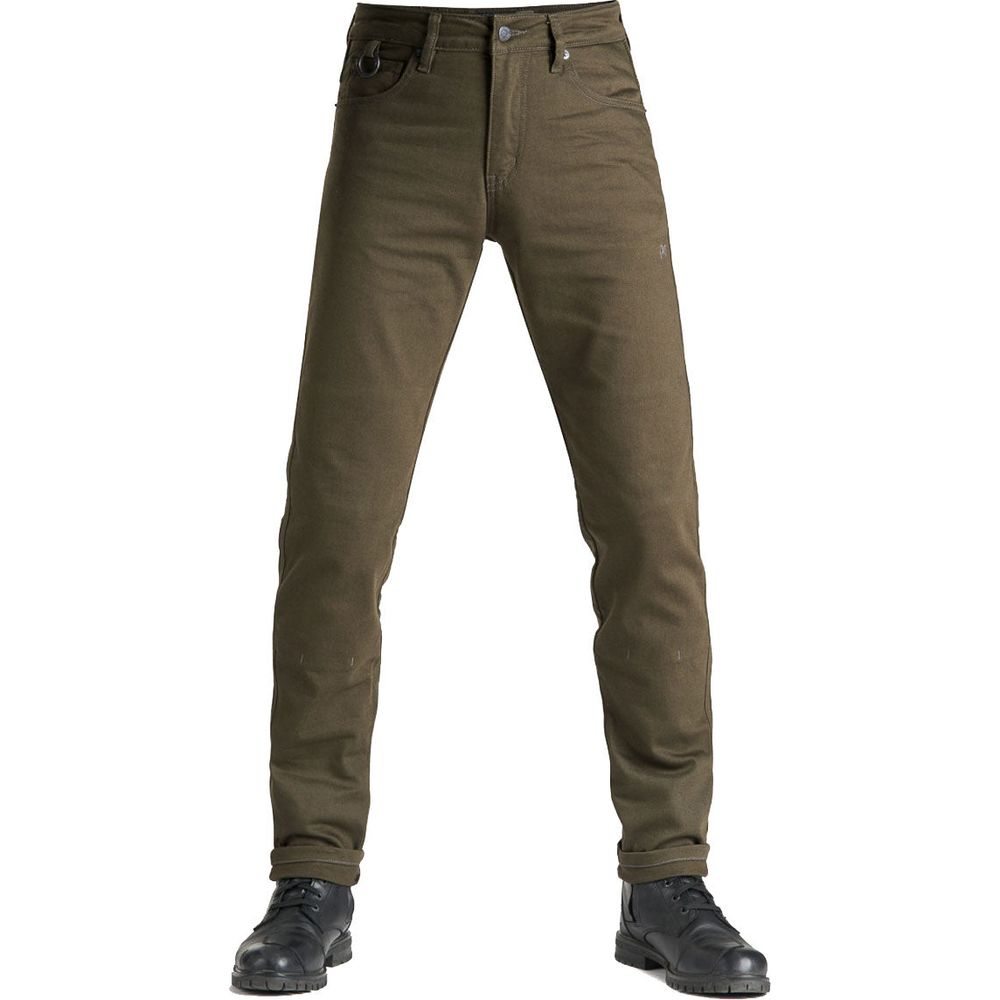 Pando Moto Karl Cor 01 Slim Fit Denim Jeans Olive