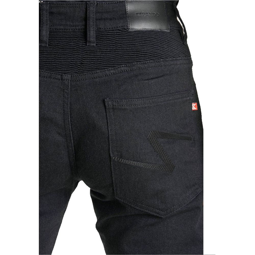 Pando Moto Karl Cor 02 Slim Fit Denim Jeans Black - FREE UK Shipping, FREE 365 Day Returns | Moto Central