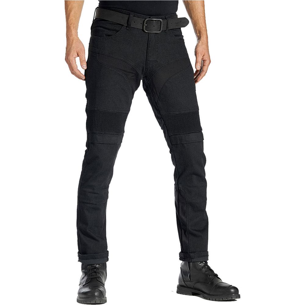 Pando Moto KarlDo Kev 01 Slim Fit Denim Jeans Black