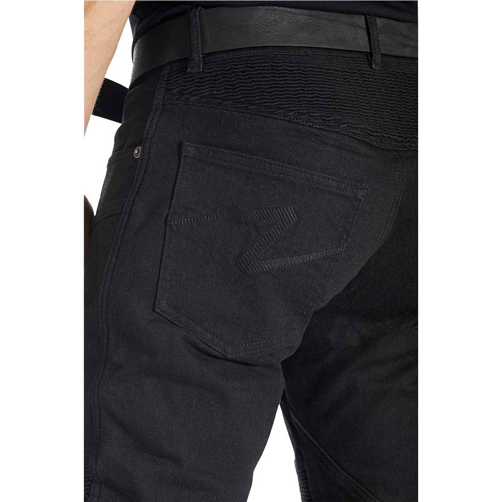 Pando Moto KarlDo Kev 01 Slim Fit Denim Jeans Black - FREE UK Shipping, FREE 365 Day Returns | Moto Central