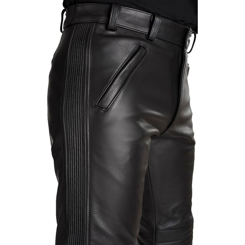 Pando Moto Katana Slim Fit Leather Trouser Black