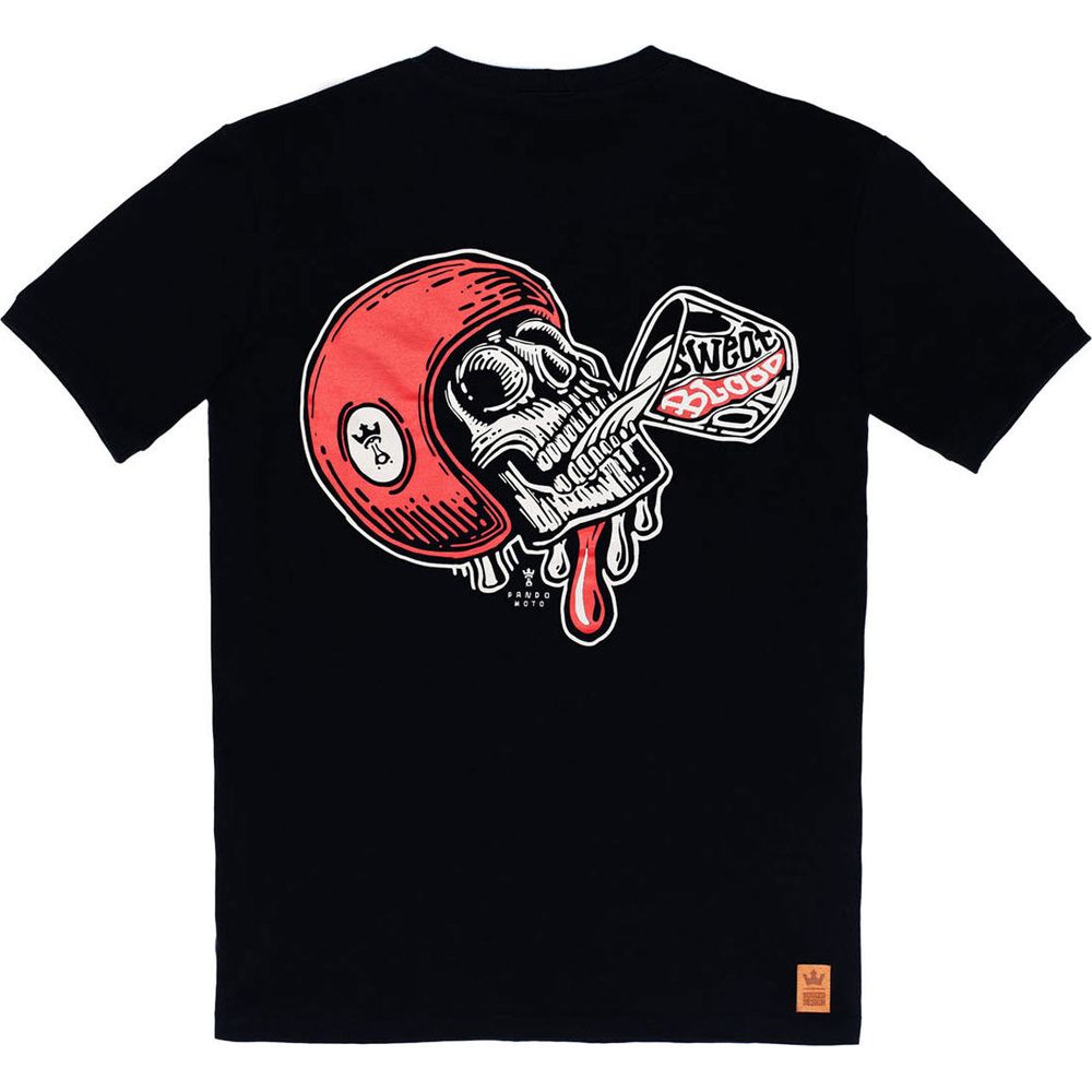 Pando Moto Mike Red Skull T-Shirt Black