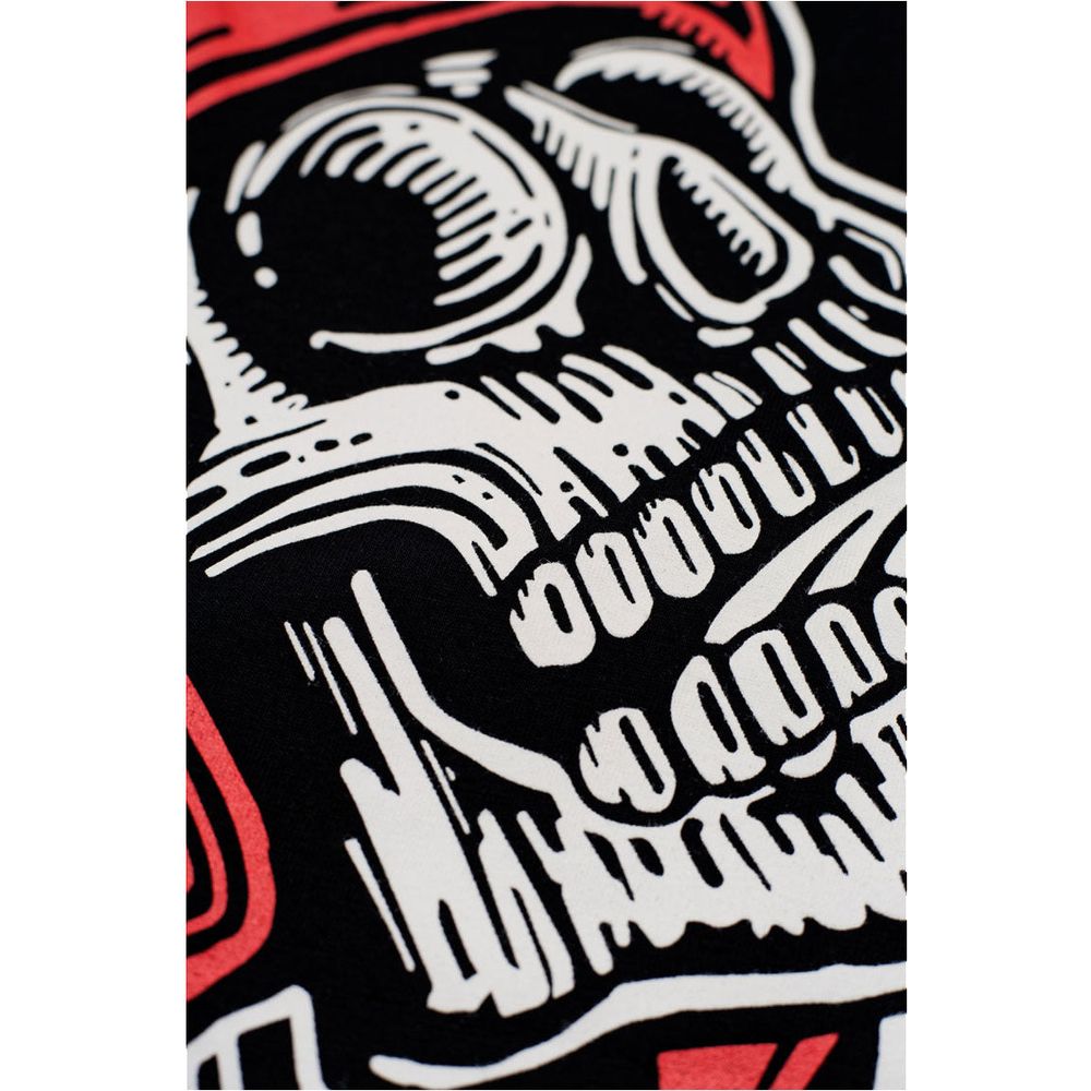 Pando Moto Mike Red Skull T-Shirt Black - FREE UK Shipping, FREE 365 Day Returns | Moto Central