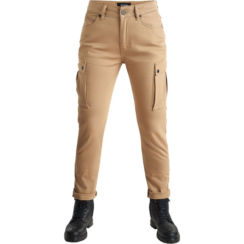 Pando Moto Mila Ladies Cargo Trouser Beige