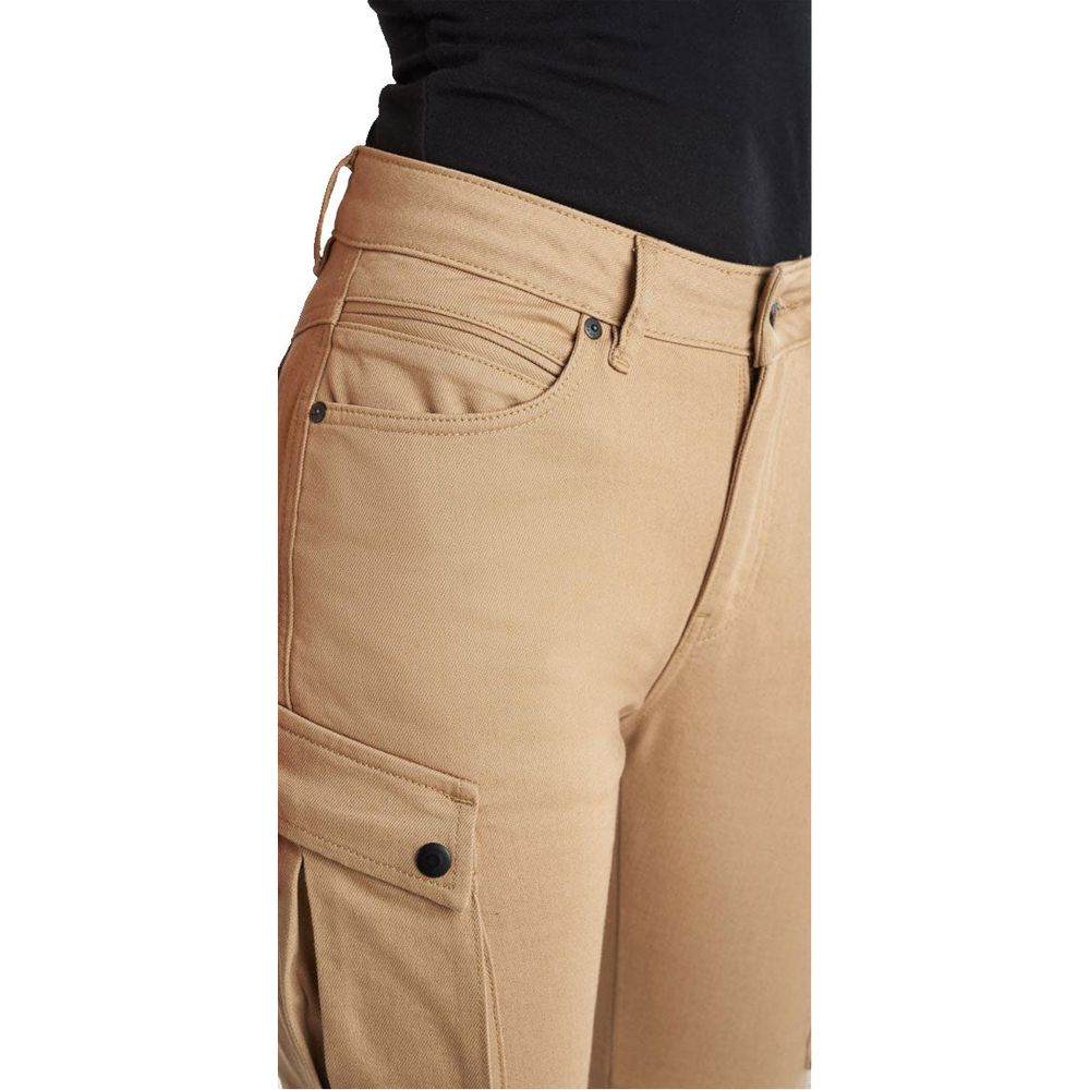 Pando Moto Mila Ladies Cargo Trouser Beige  - FREE UK Shipping, FREE 365 Day Returns | Moto Central