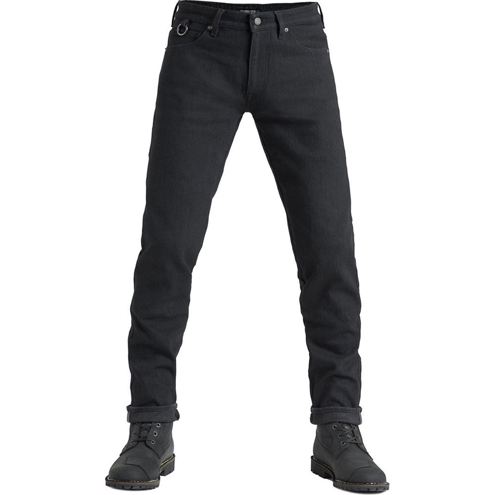 Pando Moto Steel Black 02 Slim Fit Denim Jeans Black