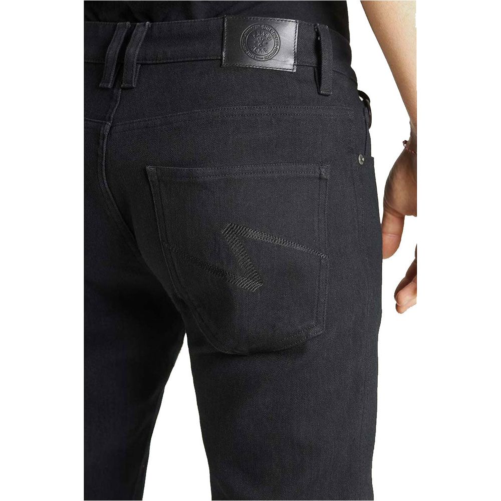 Pando Moto Steel Black 02 Slim Fit Denim Jeans Black - FREE UK Shipping, FREE 365 Day Returns | Moto Central