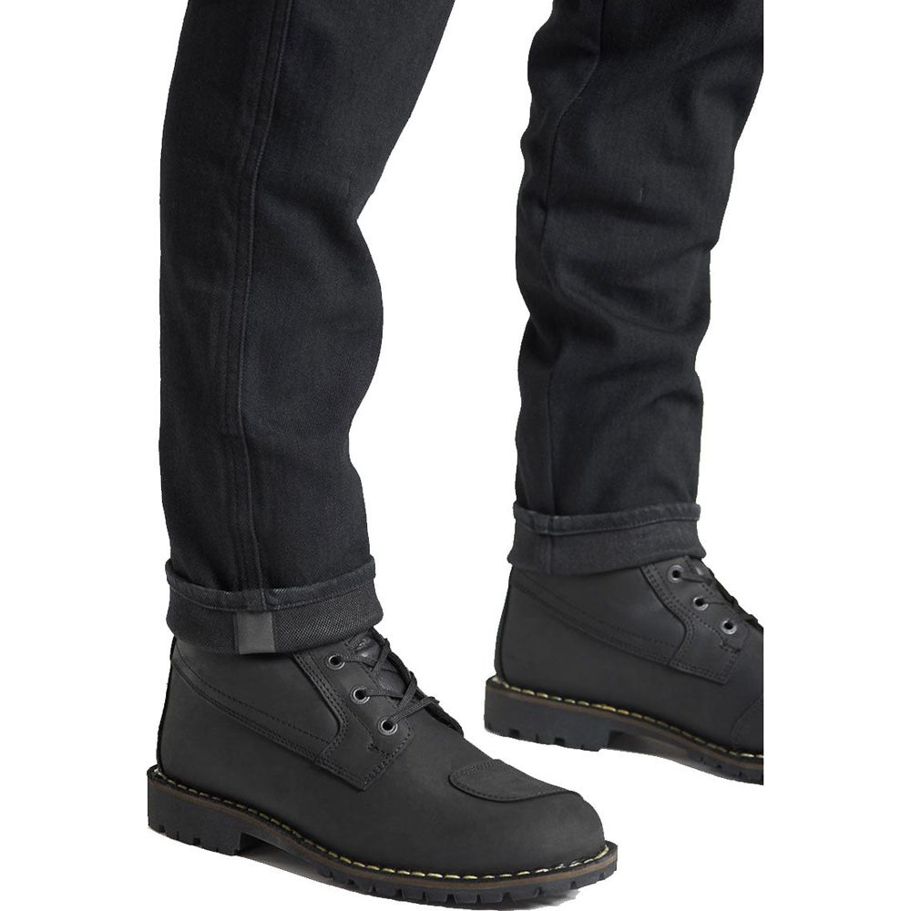 Pando Moto Steel Black 02 Slim Fit Denim Jeans Black - FREE UK Shipping, FREE 365 Day Returns | Moto Central