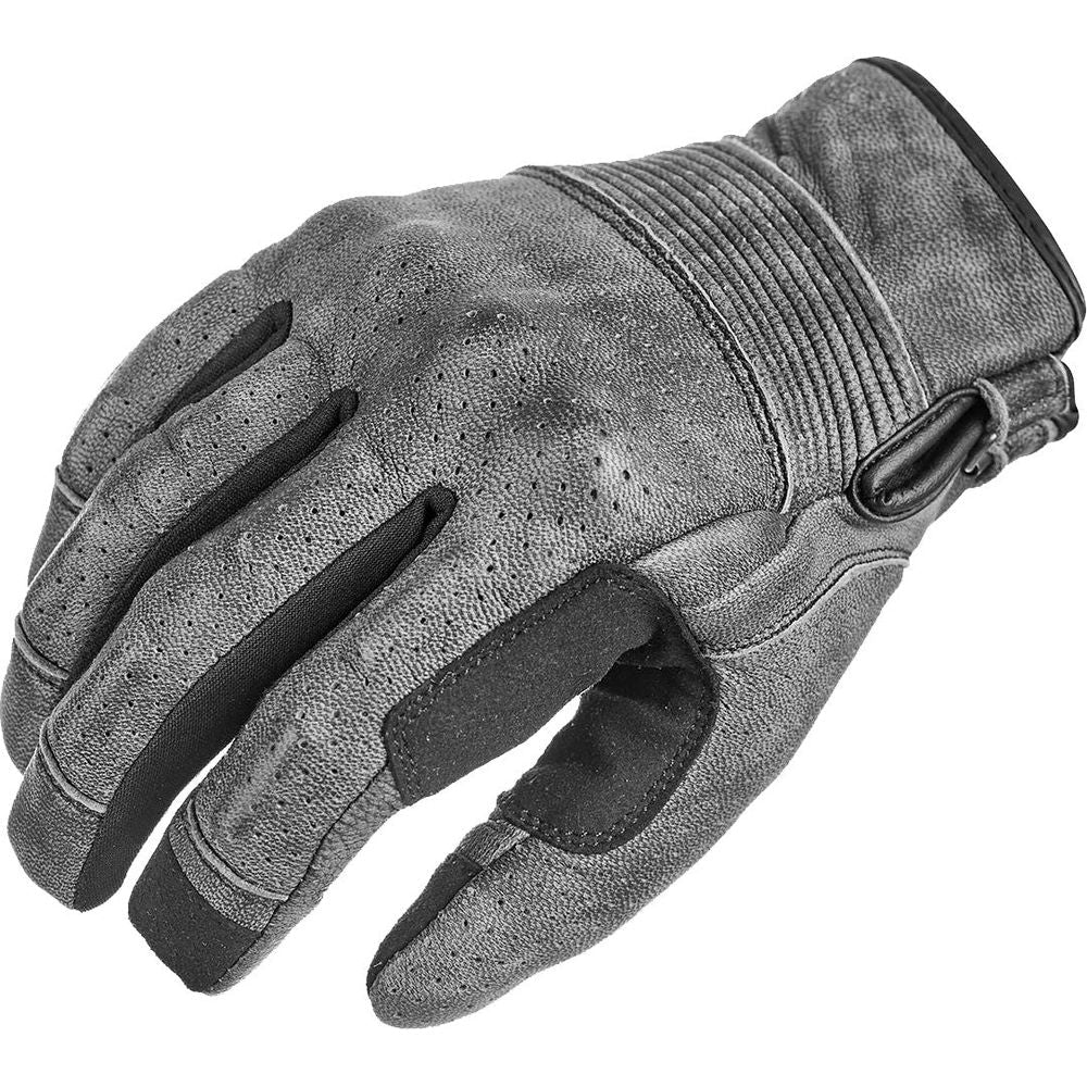 Pando Moto Onyx Summer Leather Gloves Grey