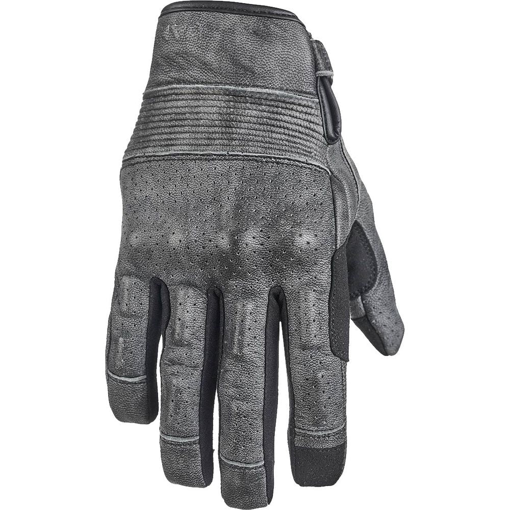 Pando Moto Onyx Summer Leather Gloves Grey - FREE UK Shipping, FREE 365 Day Returns | Moto Central