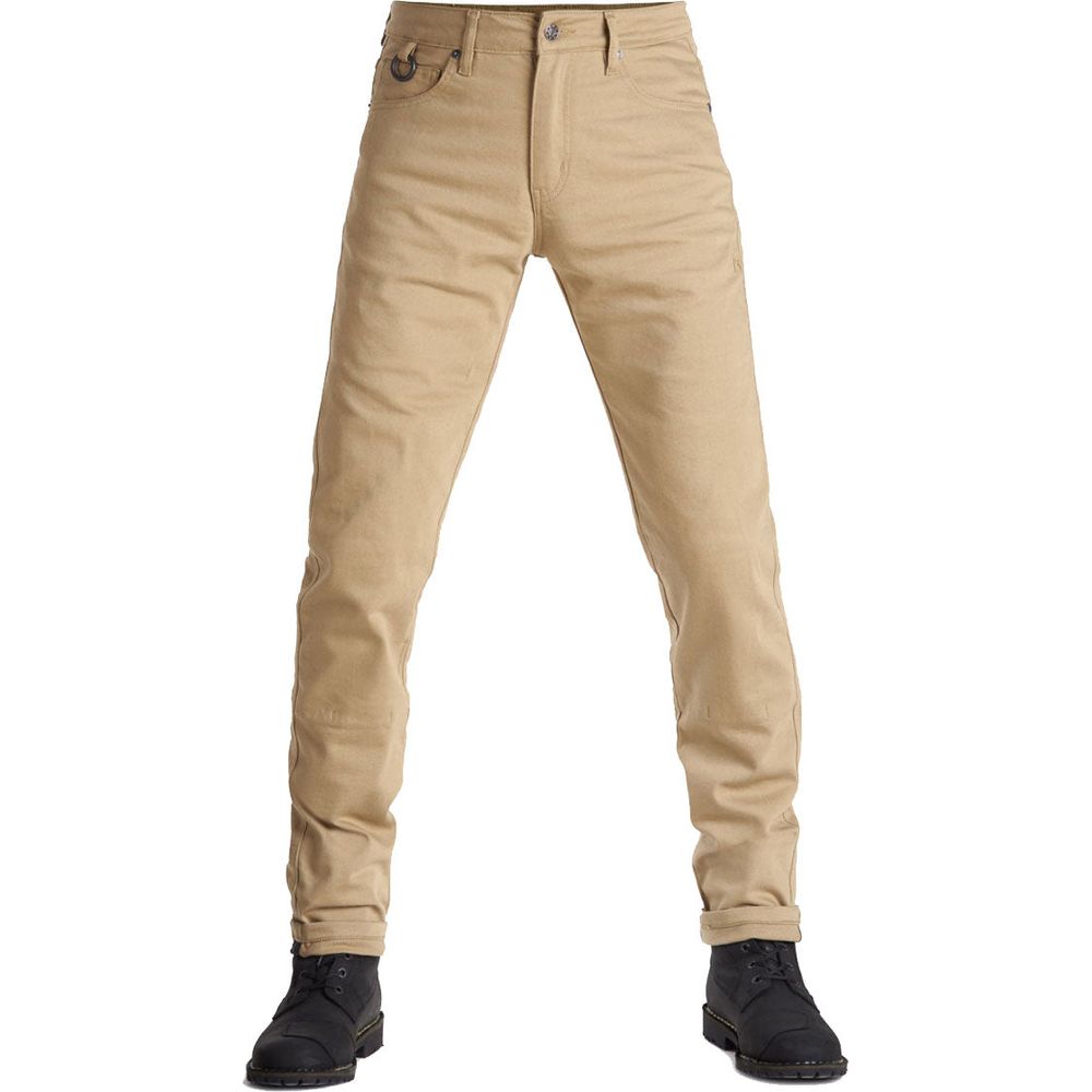 Pando Moto Robby Slim Fit Denim Jeans Beige