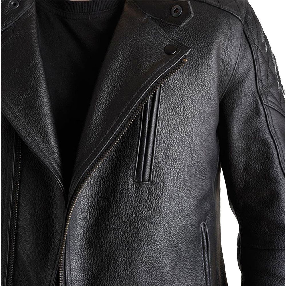 Pando Moto Twin Leather Jacket Black - FREE UK Shipping, FREE 365 Day Returns | Moto Central