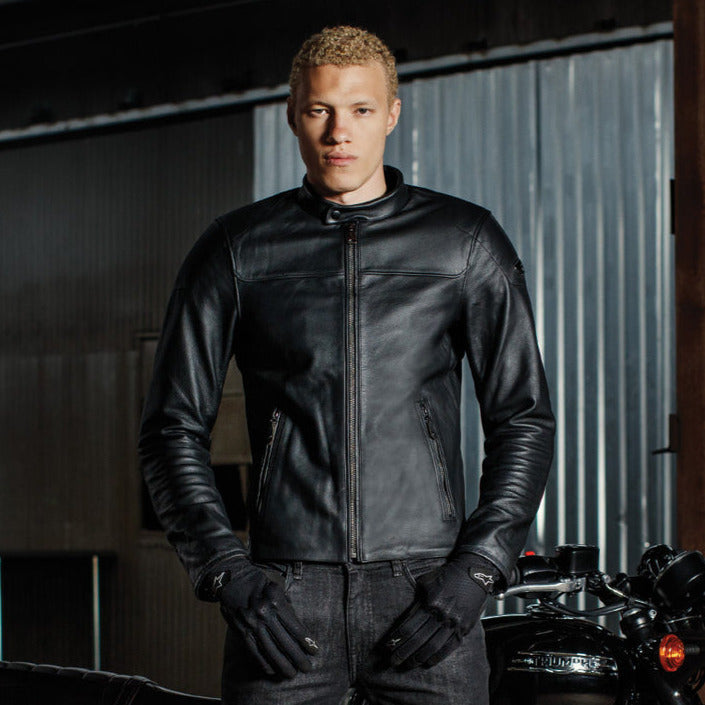 Alpinestars Blacktrack Leather Jacket Black / Black