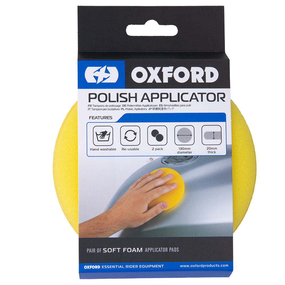 Oxford Polish Applicator Pads Yellow - Pack Of 2 - FREE UK Shipping, FREE 365 Day Returns | Moto Central