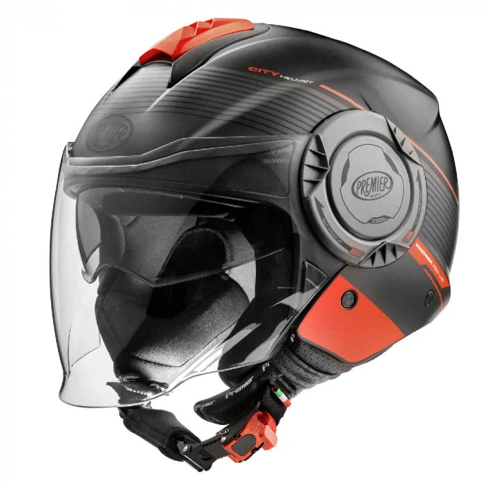 Premier Cool CH 92 Open Face Helmet Black / Red