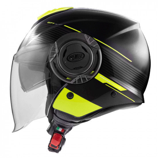 Premier Cool CH Y9 Open Face Helmet Black / Neon