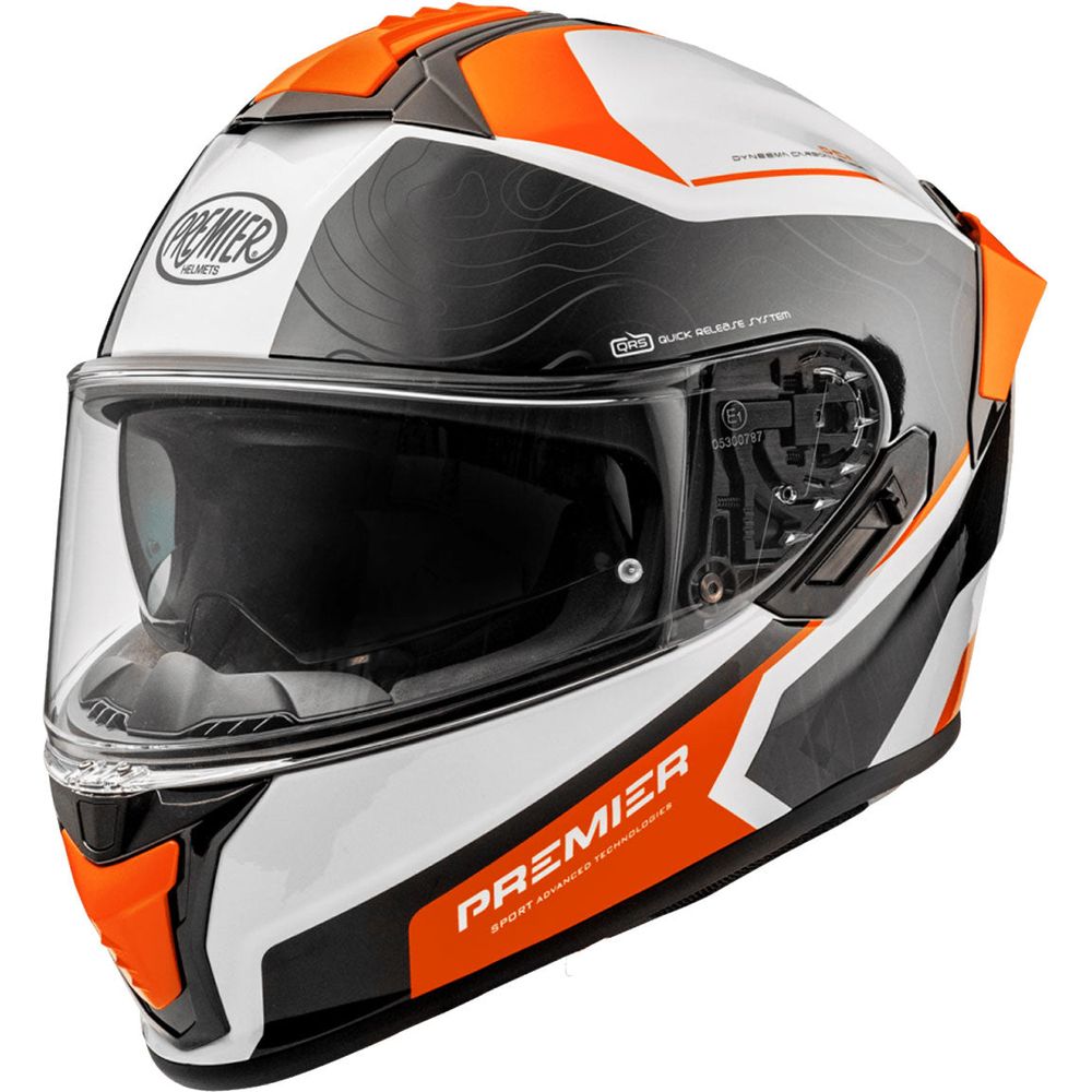 Premier Evoluzione DK 93 Full Face Helmet White / Orange